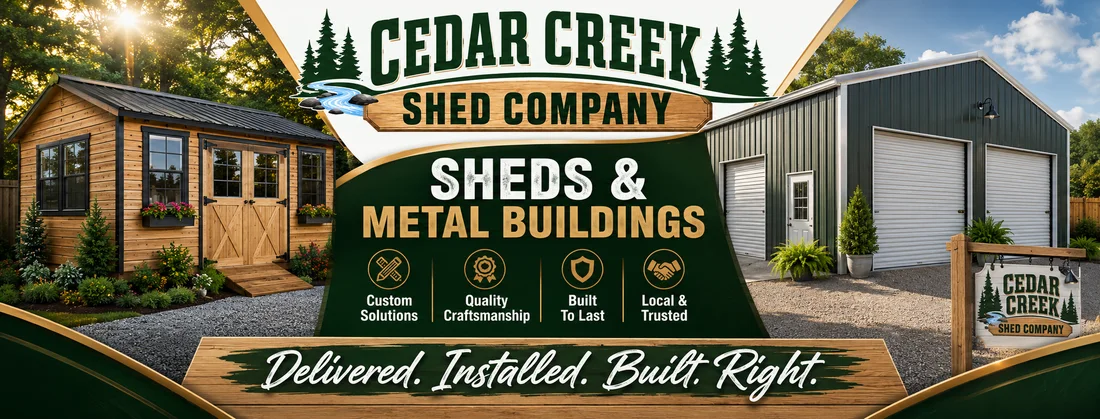 Cedar Creek Shed Company hero banner