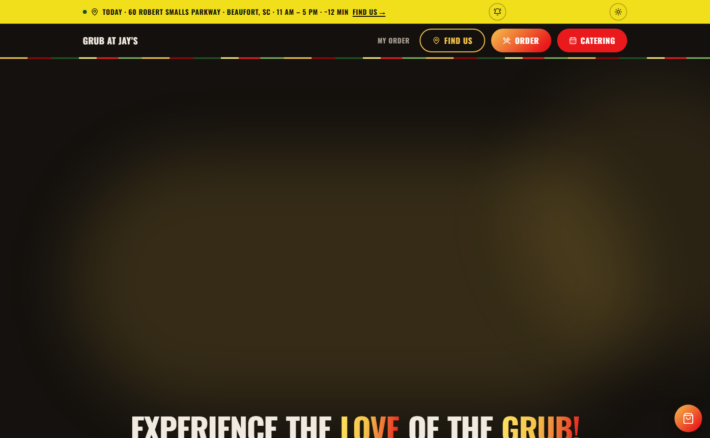 Grub at Jay's hero banner