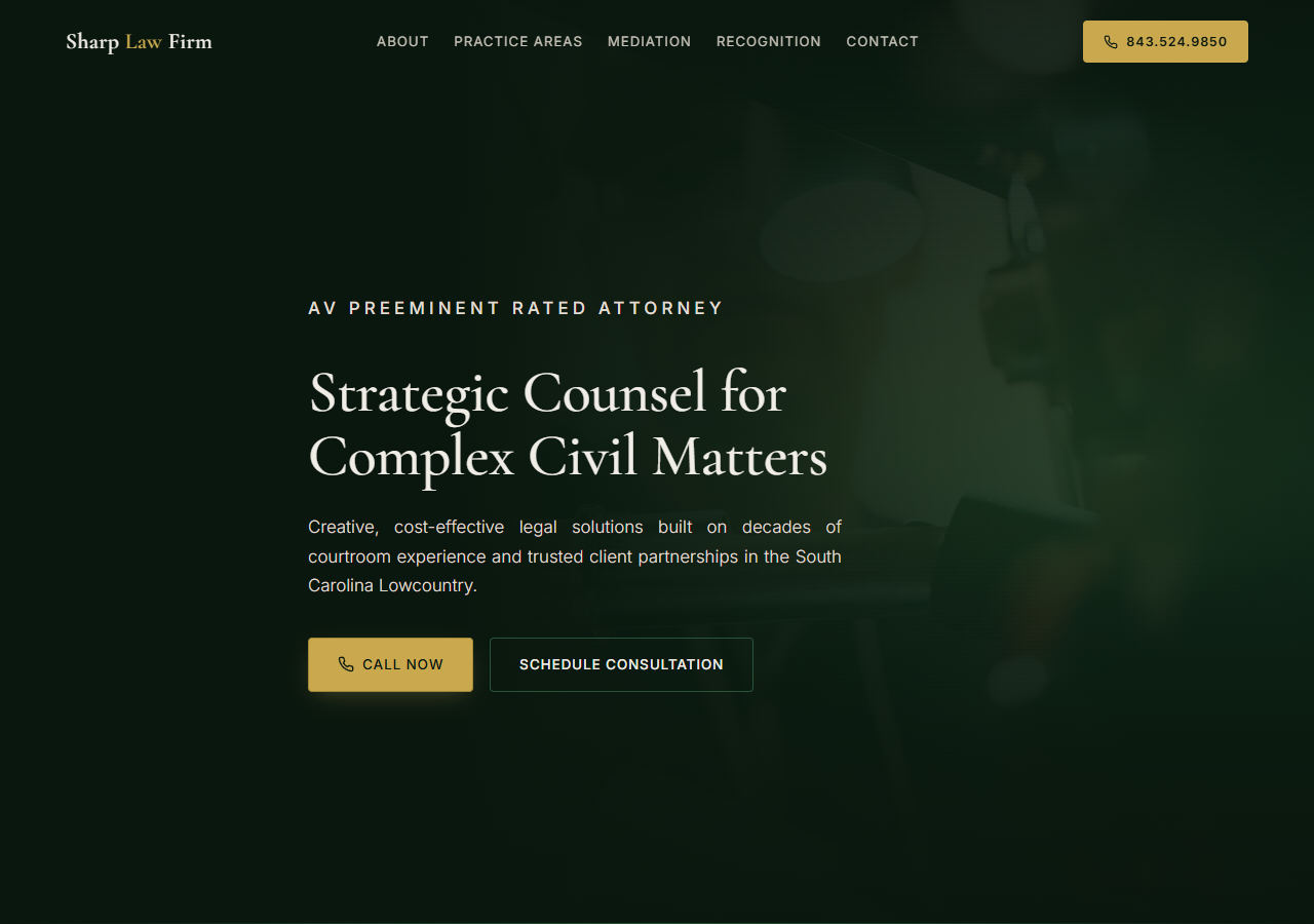 Sharp Law Firm homepage